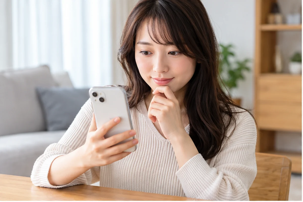 みんなの電話占いの支払い方法を比較する女性