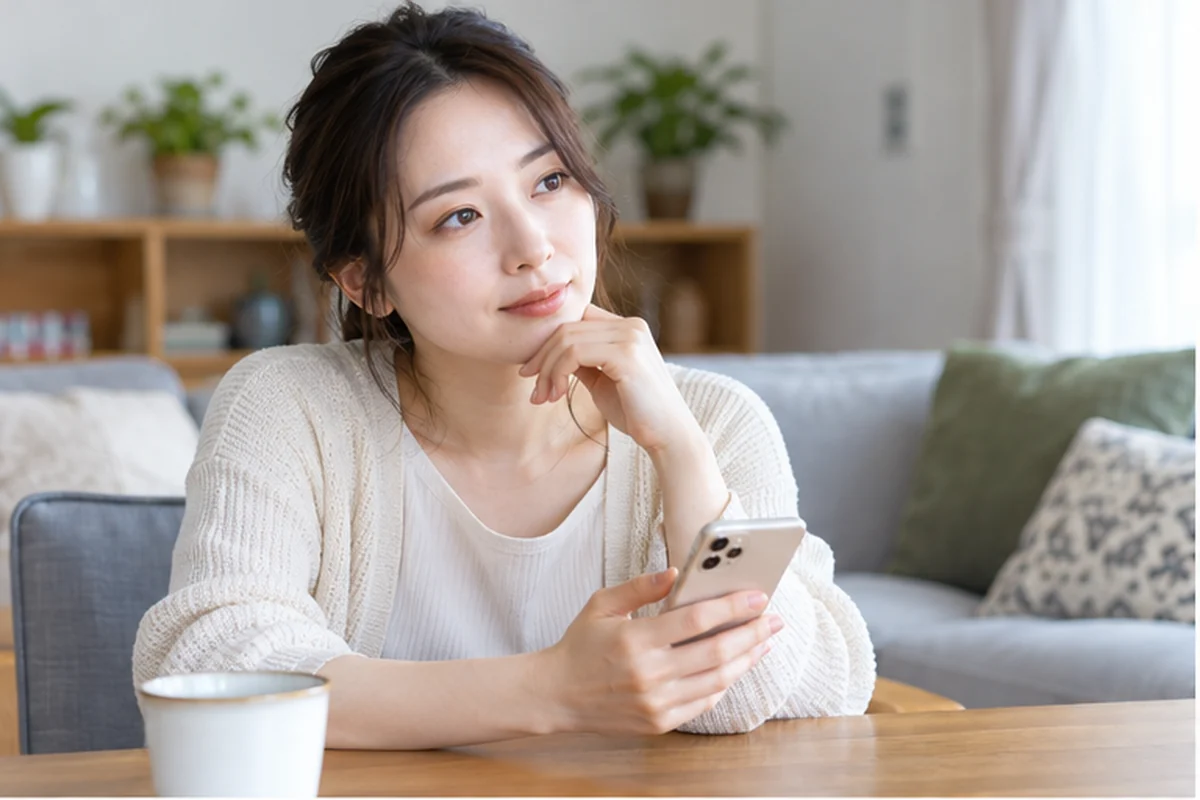 ミネルヴァ先生への相談内容を整理する女性