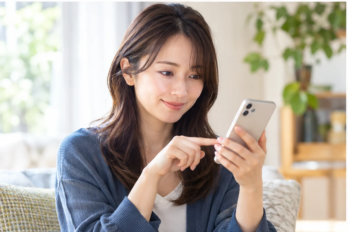 ミネルヴァ先生の口コミとプロフィールを比較する女性