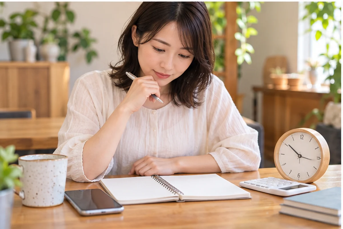 スマートフォンで宮崎千里眼で当たる先生の占い予約を確認する女性