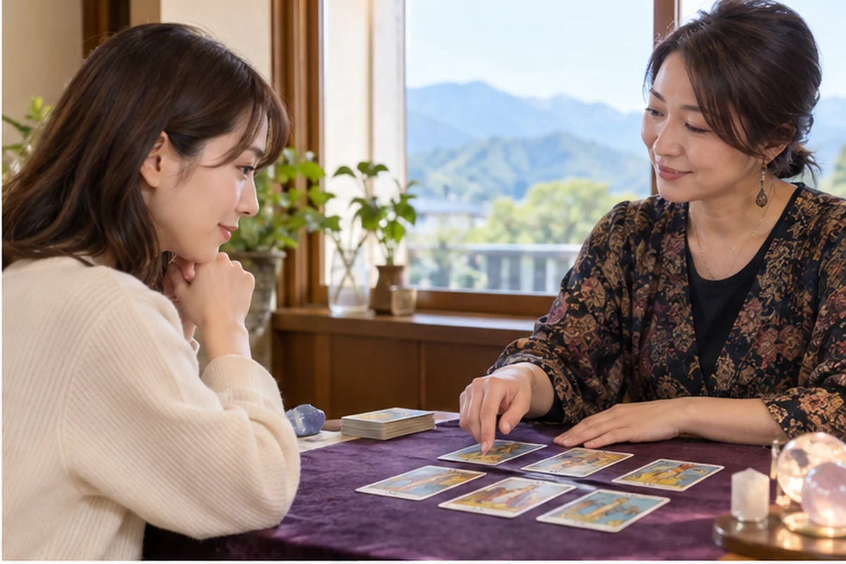 長野の占い候補を比較する女性