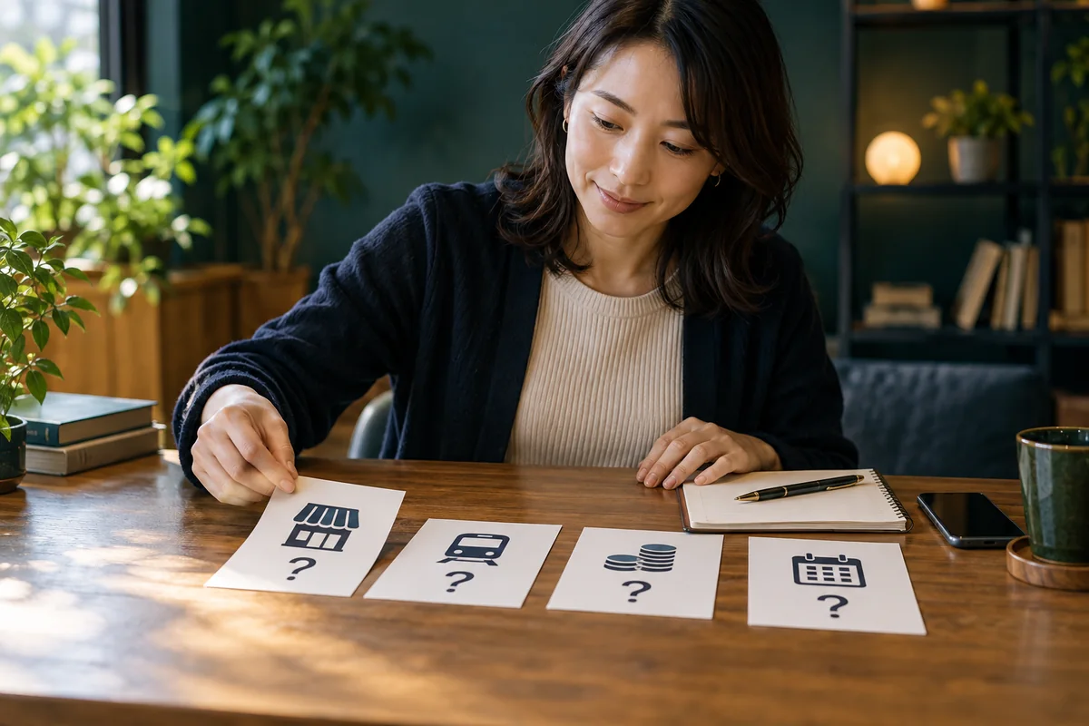 長崎の占い店舗を利用する前の疑問を整理する場面