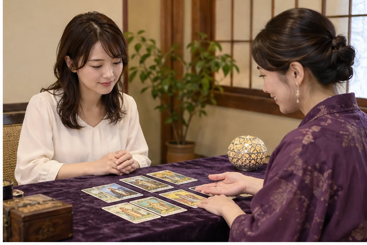 奈良の占い候補を比較する女性