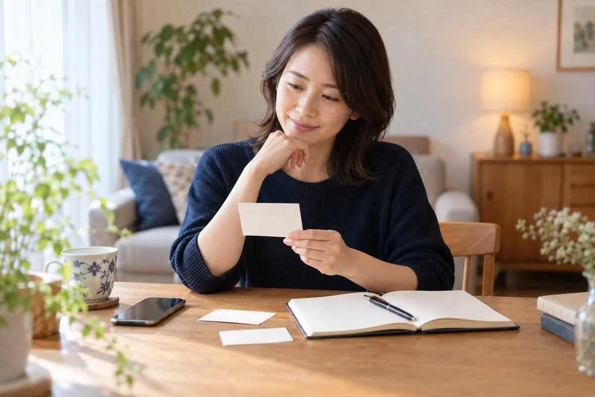 鳴神先生の口コミと料金を確認し相談方針を決める女性