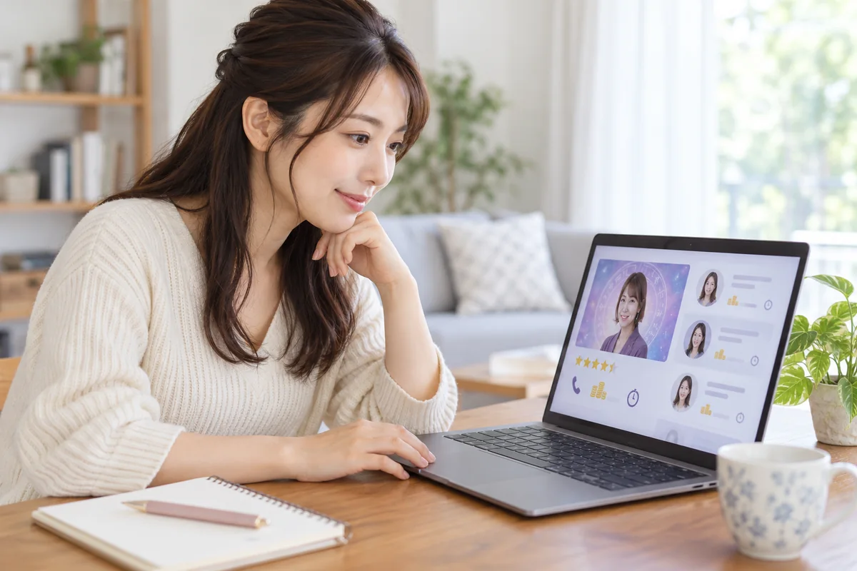 SATORI友希先生のプロフィールと料金を確認する女性