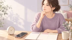復縁相談前にノートで事実と希望を整理する女性