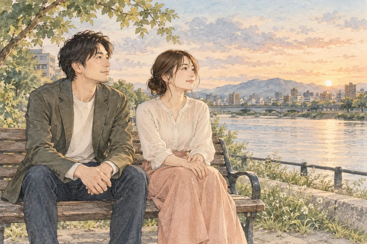 複雑な始まりを経て、これからの関係を静かに考えるカップル