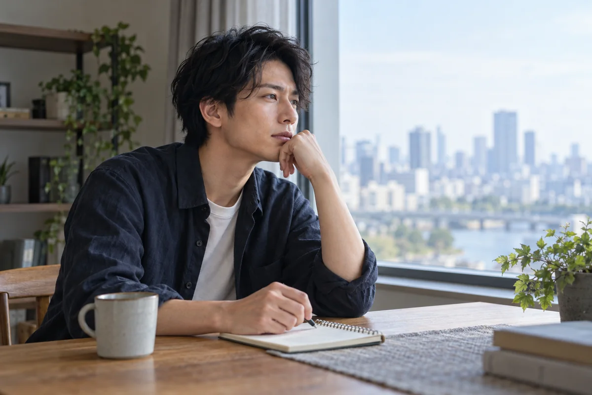 彼女との関係を続けるか落ち着いて考える男性