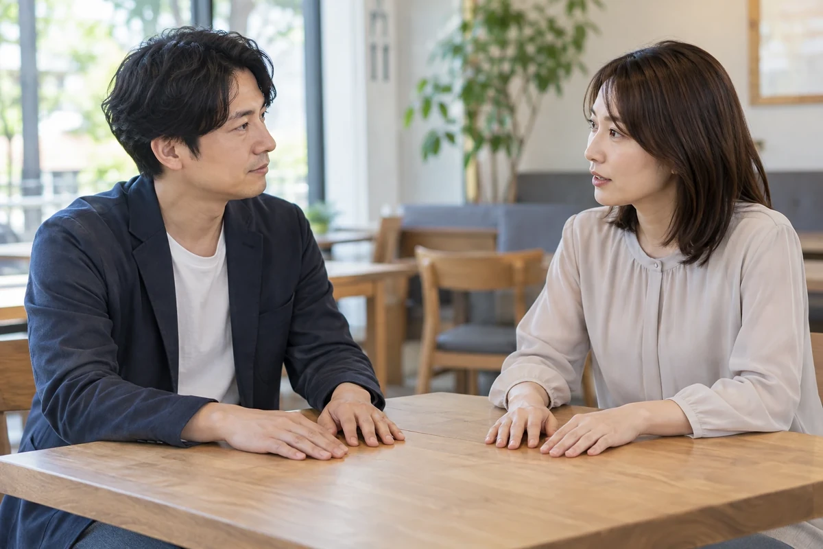 ダブル不倫からの復縁前に落ち着いて話し合う男女