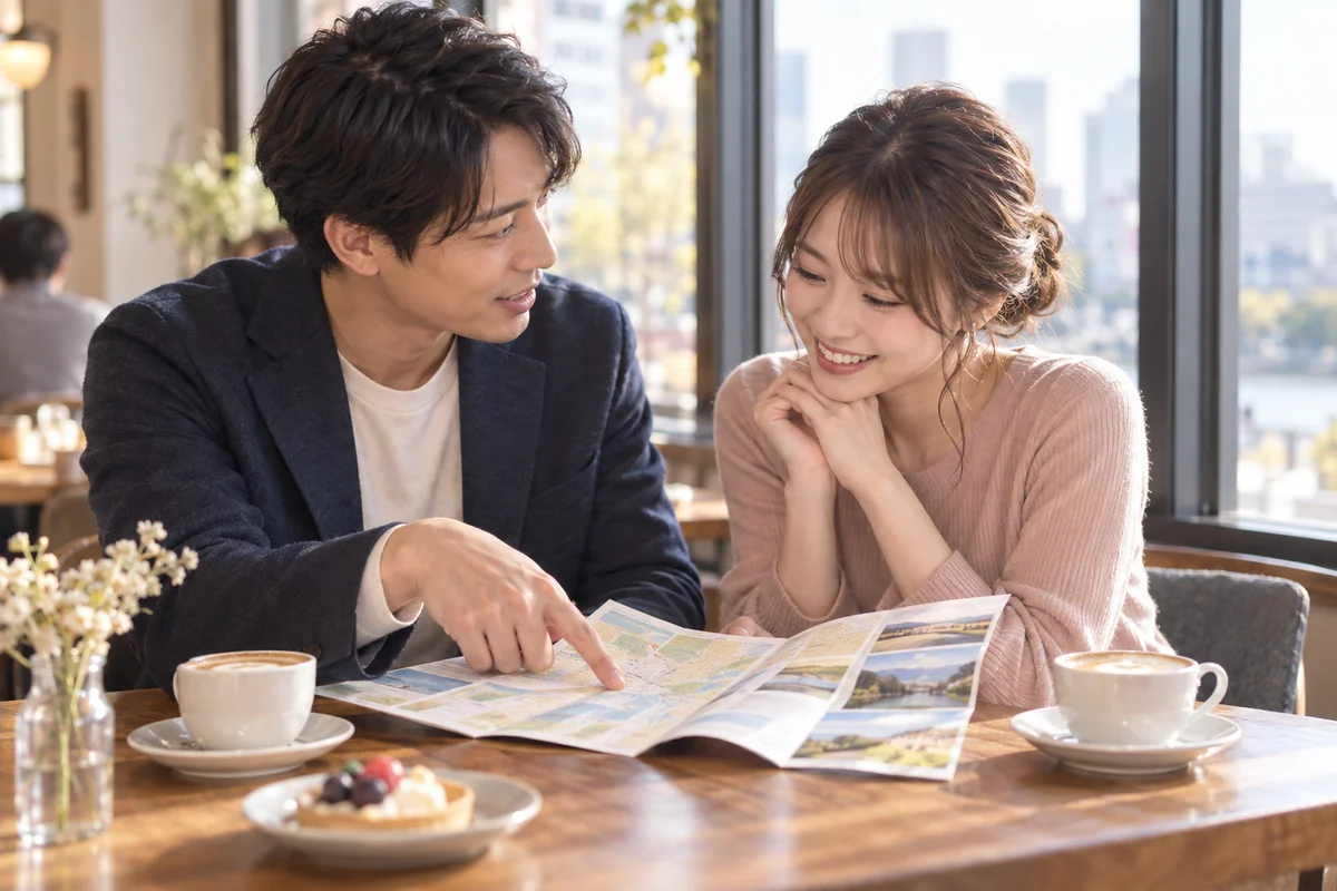 女性の好意に応えて自然にデートへ誘う男性