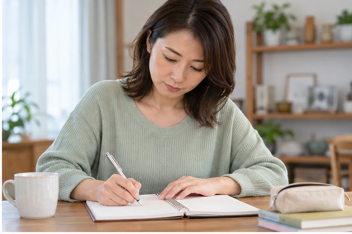 公式プロフィールを確認する女性