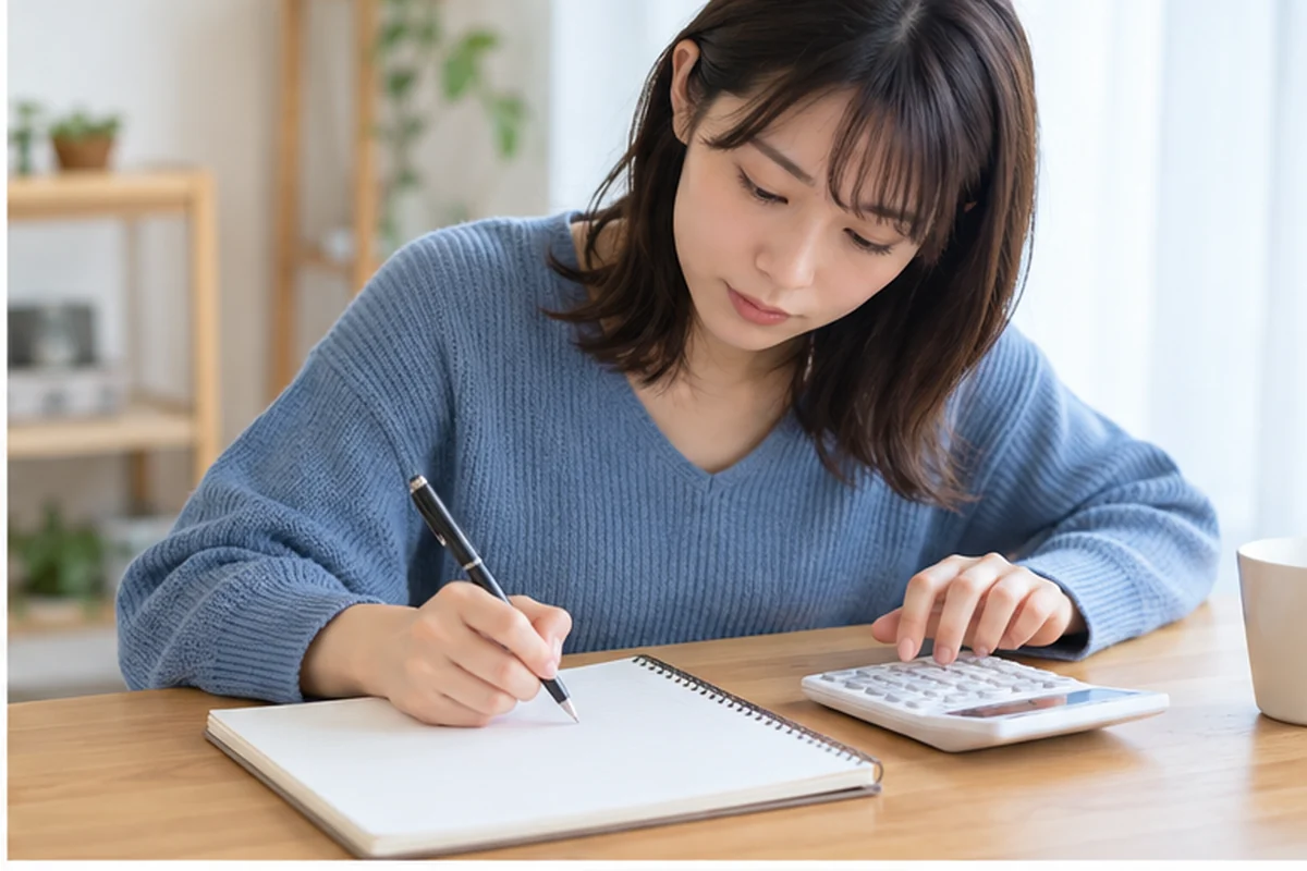 記事内容を確認する女性