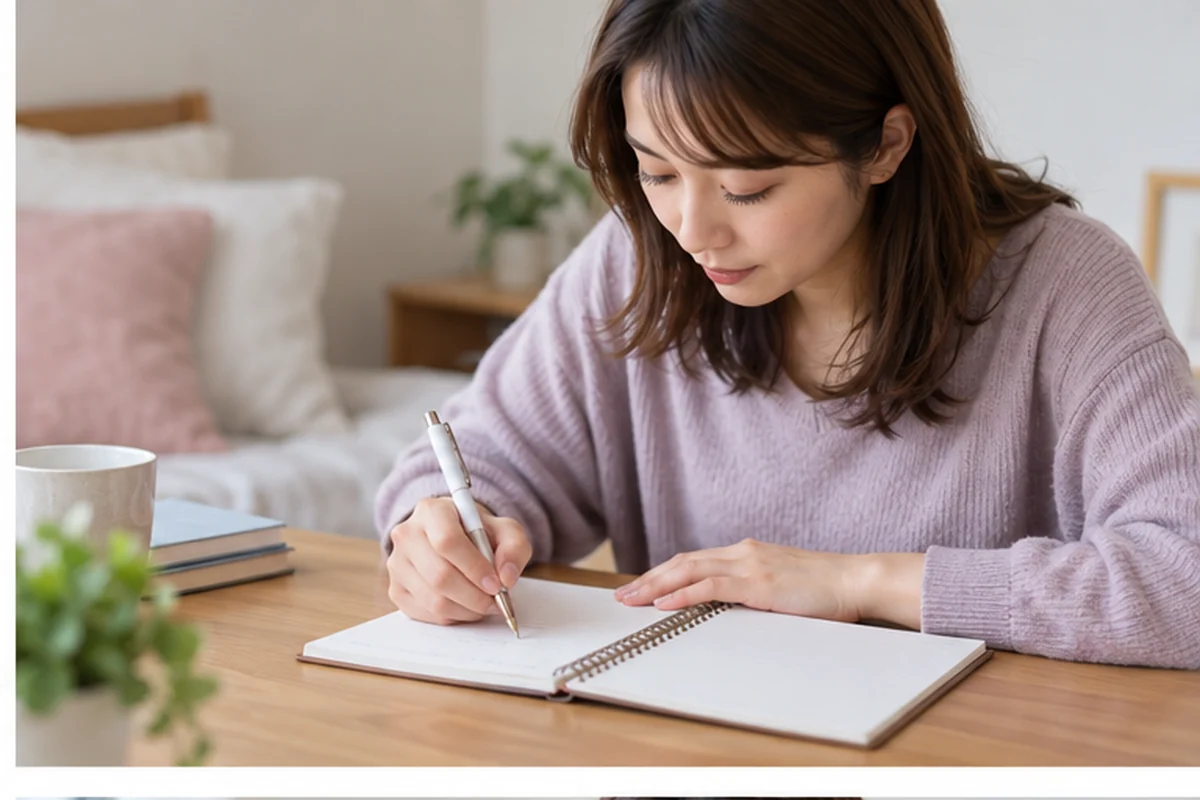 公式プロフィールを確認する女性