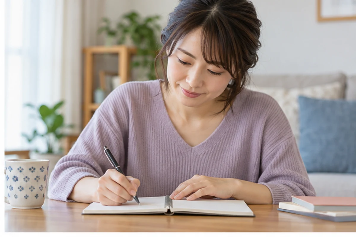 相談前に質問を整理する女性
