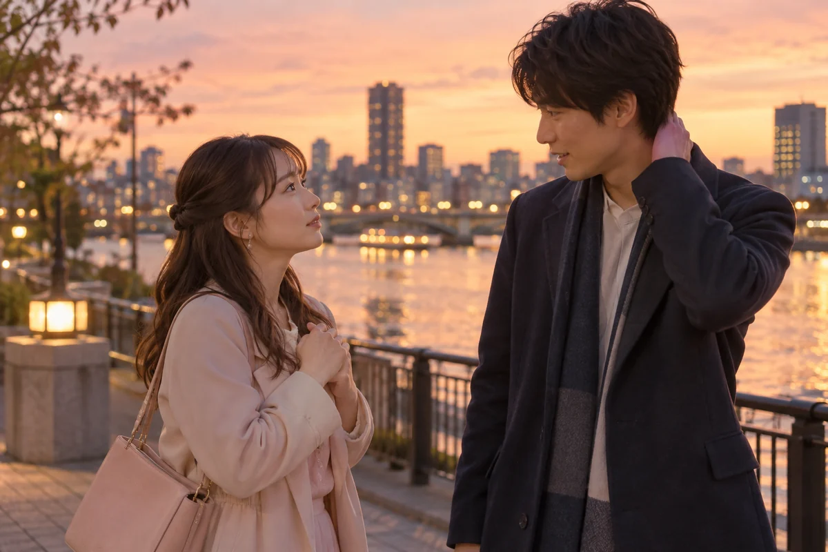 好きな男性へ特別な気持ちを伝える女性