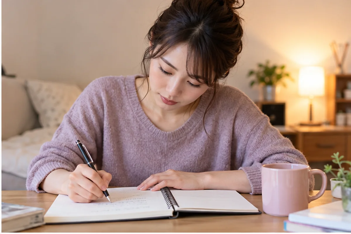 電話占いニーケのシャリア先生の公式情報をスマートフォンで確認する女性