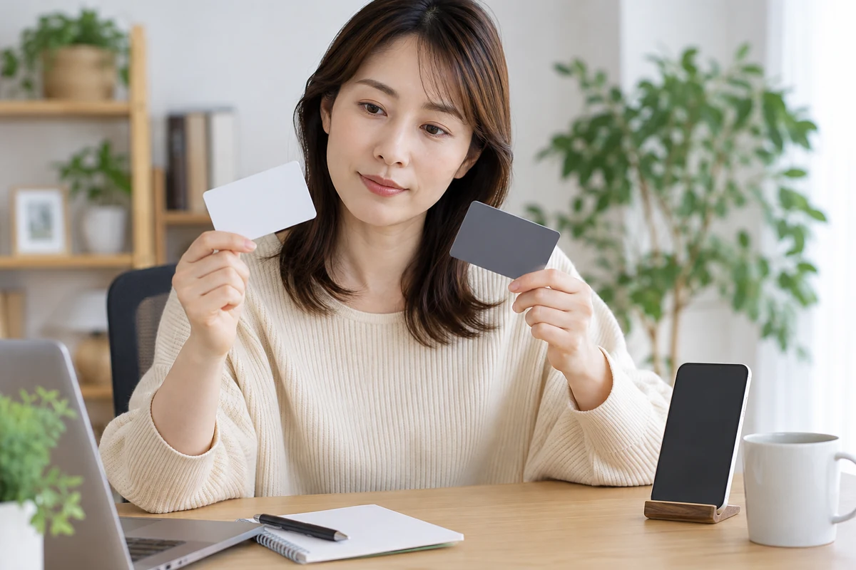 電話占いの前払いと後払いの条件を落ち着いて比較する成人のイメージ