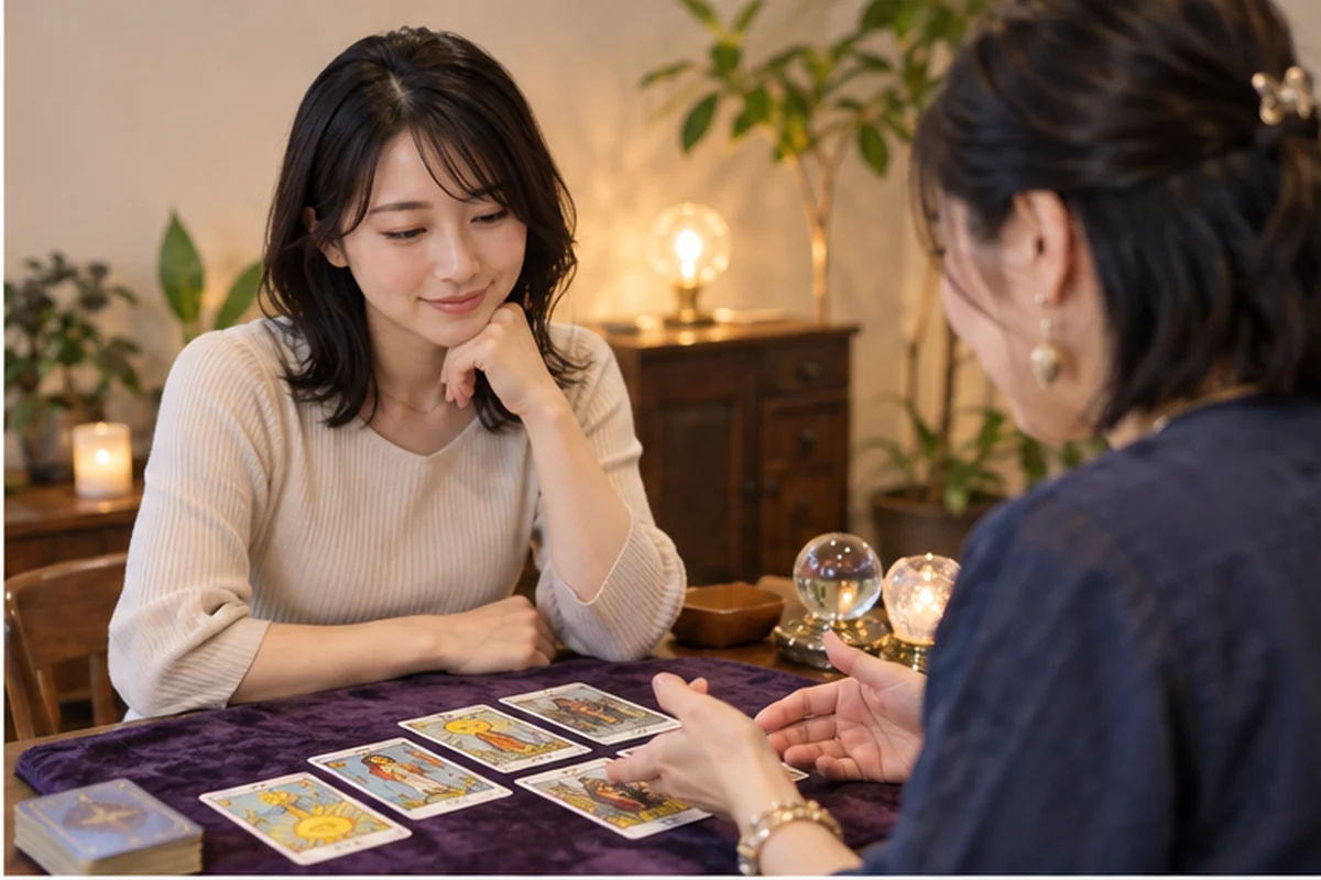 静岡の占い候補を比較する女性