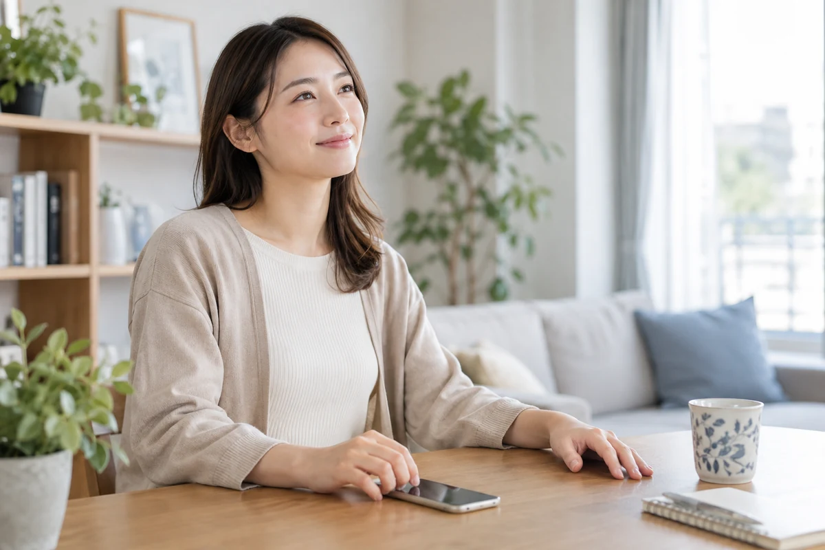 相談後の前向きな一歩を決める女性