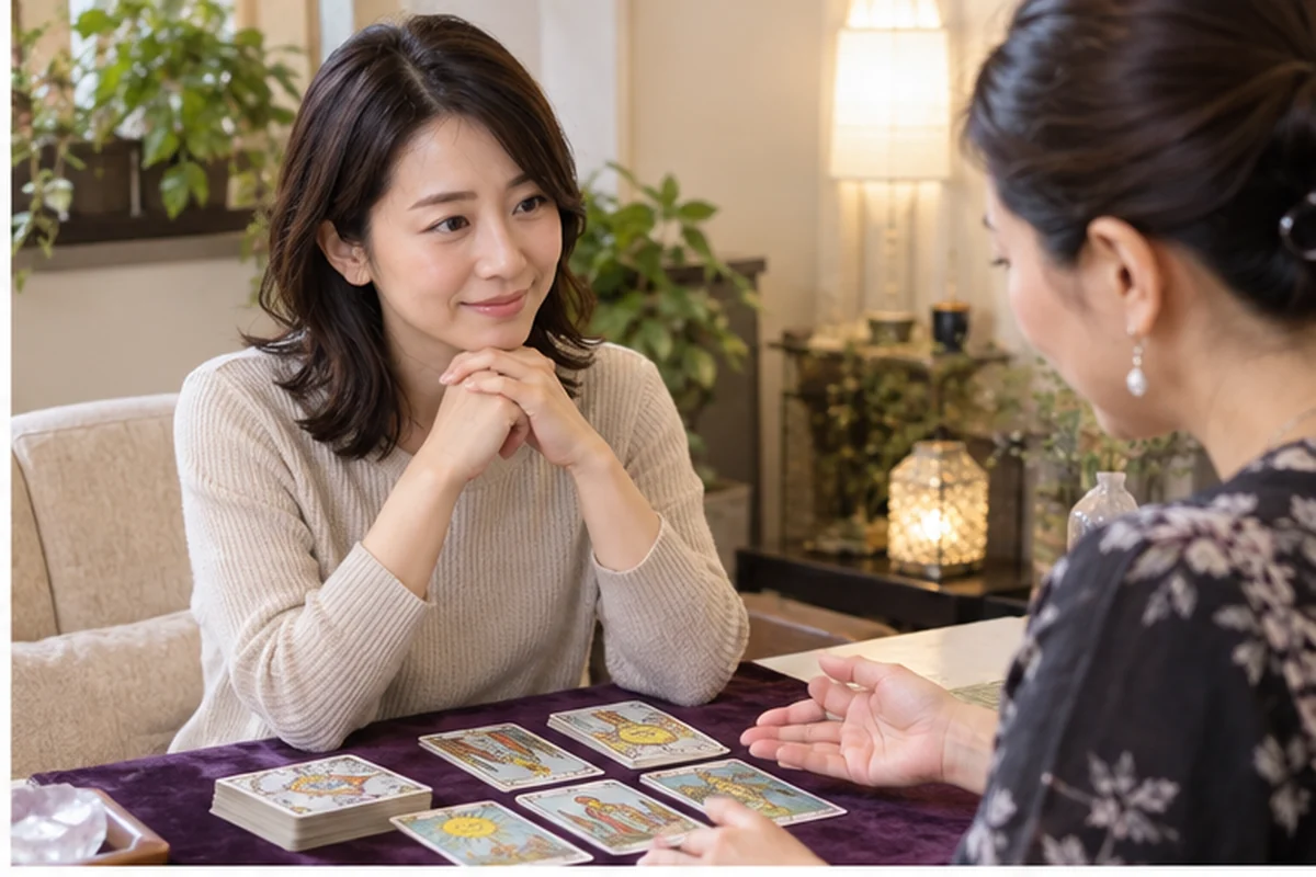 高尾の占い候補を比較する女性