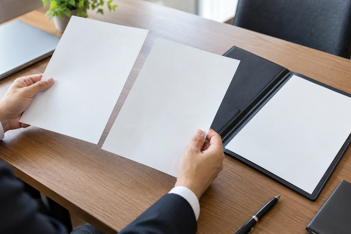 探偵業の標識情報と契約先を照合する中立的な書類のイメージ