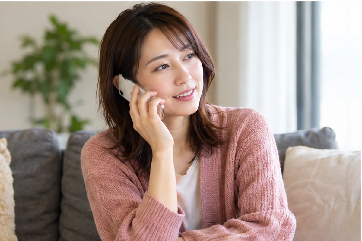 電話占い絆の富樫ユキ先生の公式情報をスマートフォンで確認する女性