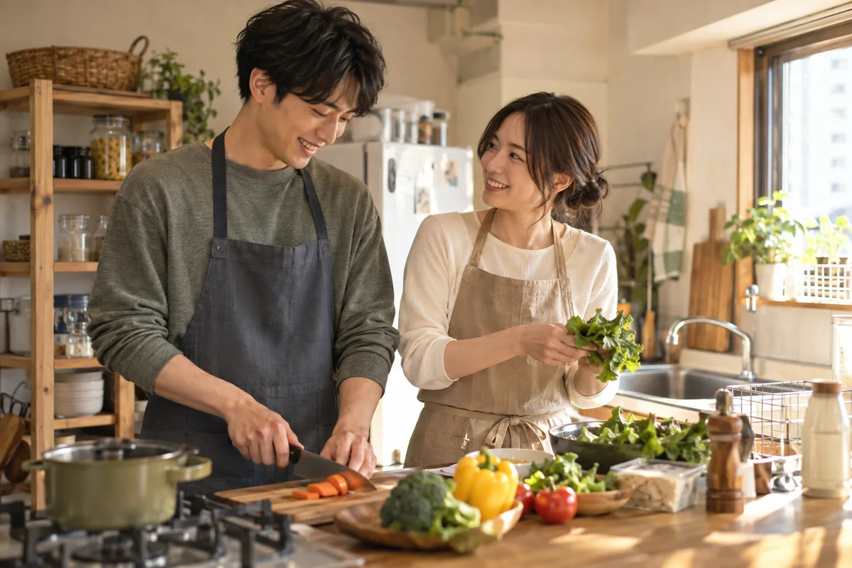 日常を一緒に過ごして相手の思いやりに気づくカップル