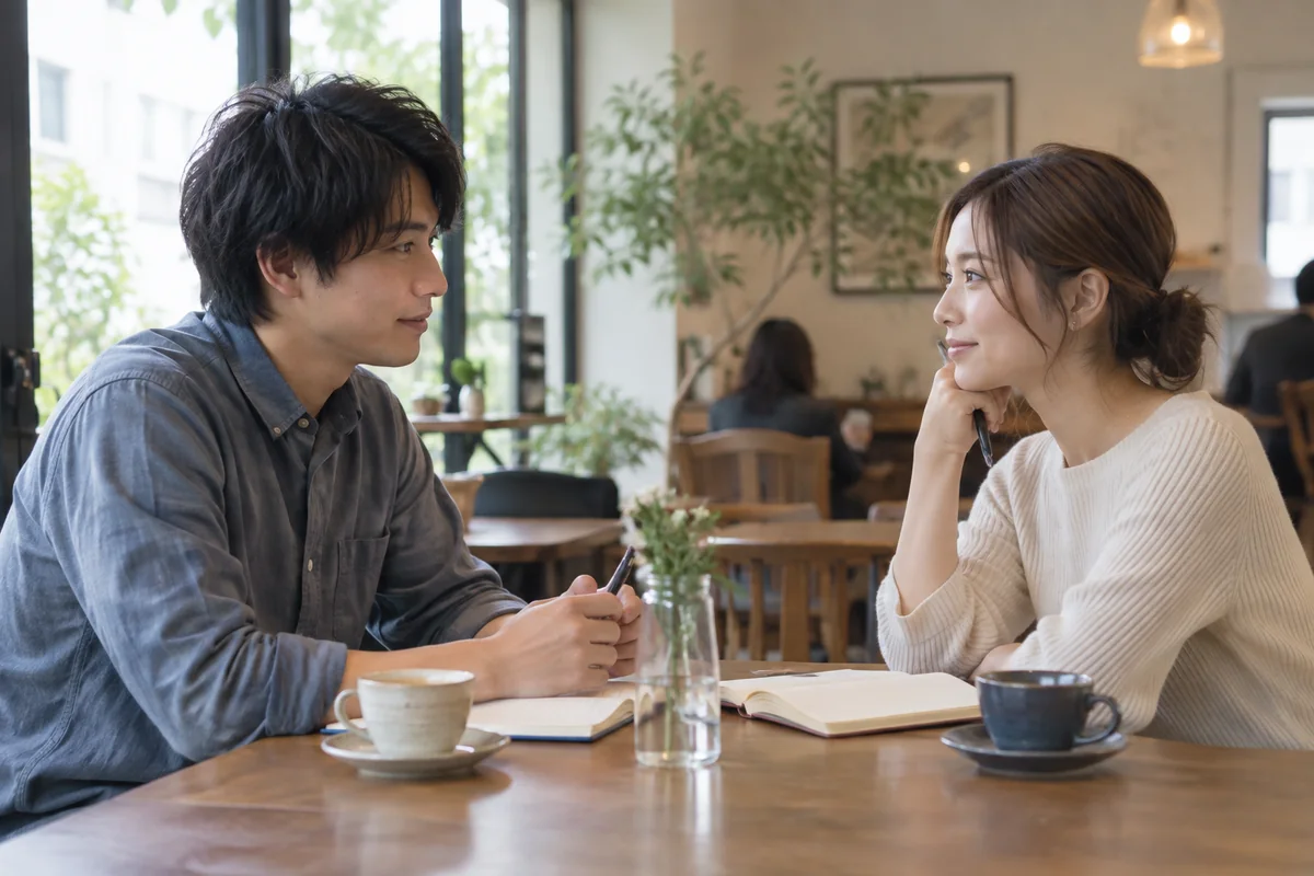 価値観の違いを見直して再会後に話し合う元恋人同士