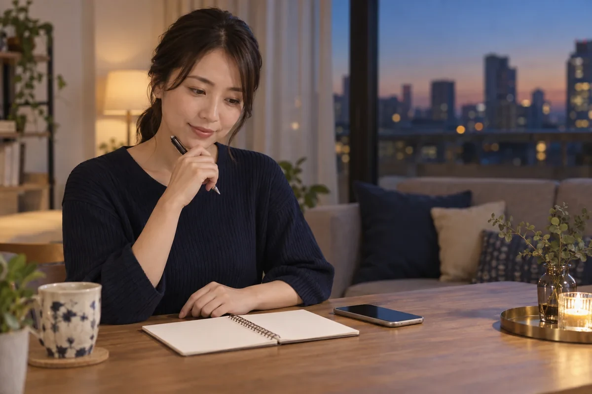 空遥先生への電話相談前に一問と時間を整理する女性のイメージ