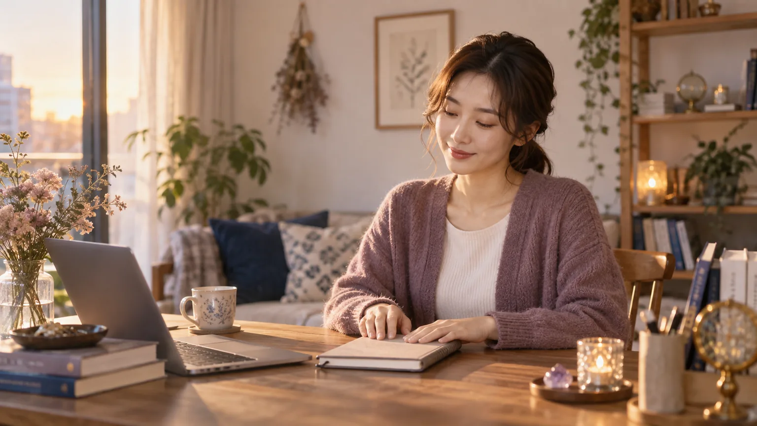 最新情報を確認して相談先を考える女性