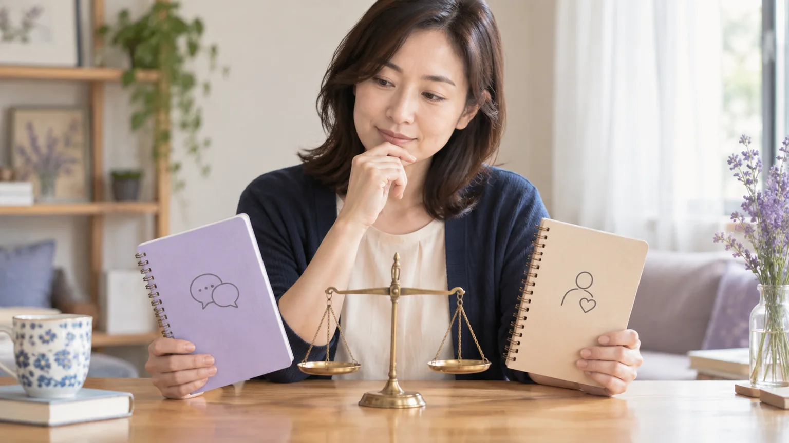 相談スタイルと自分の希望が合うか比較するイメージ