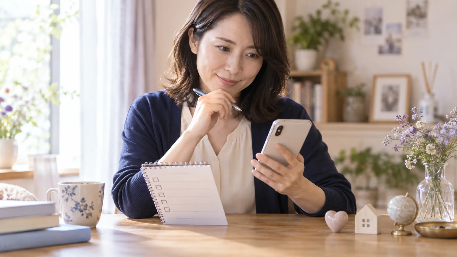 翔先生の現在のプロフィールをスマートフォンで確認するイメージ