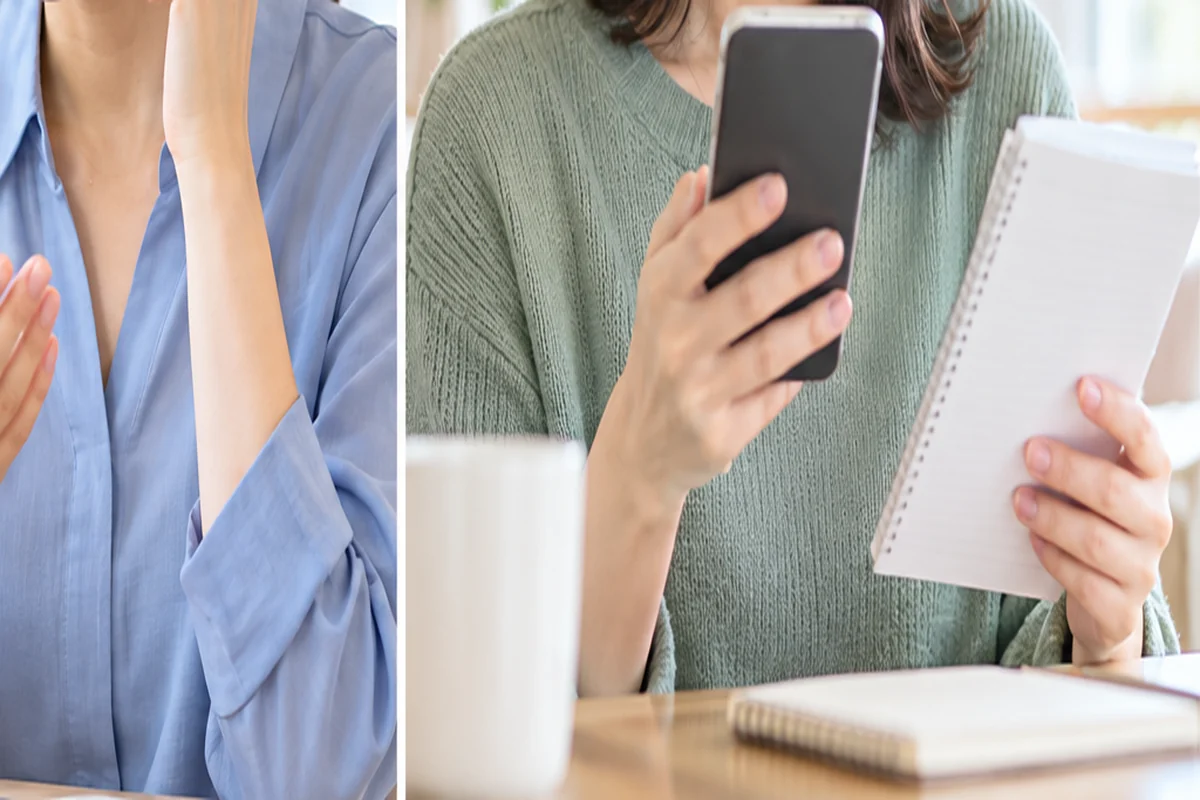 電話占いウィルの退会完了記録を保存する女性