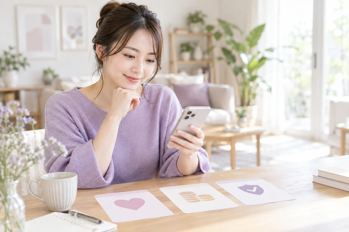 withの料金・価値観・安全を比較する成人女性