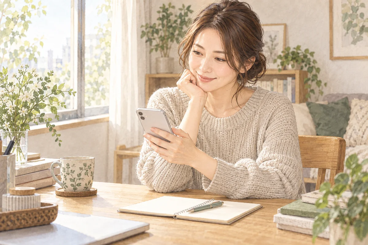 初デートに誘うメッセージを落ち着いて考える女性
