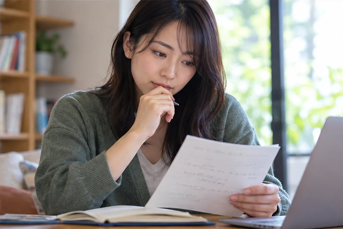 電話占いの利用時間と料金を確認する女性
