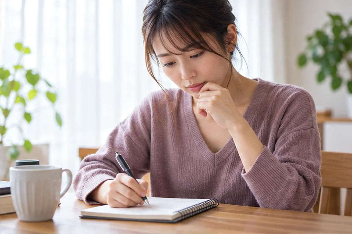 電話占いニーケの優希（ゆき）先生の公式情報をスマートフォンで確認する女性
