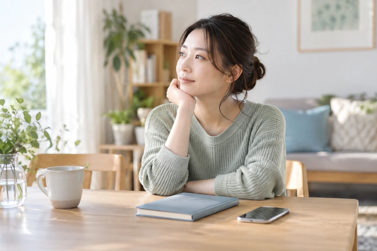 頭痛の意味を落ち着いて振り返る女性