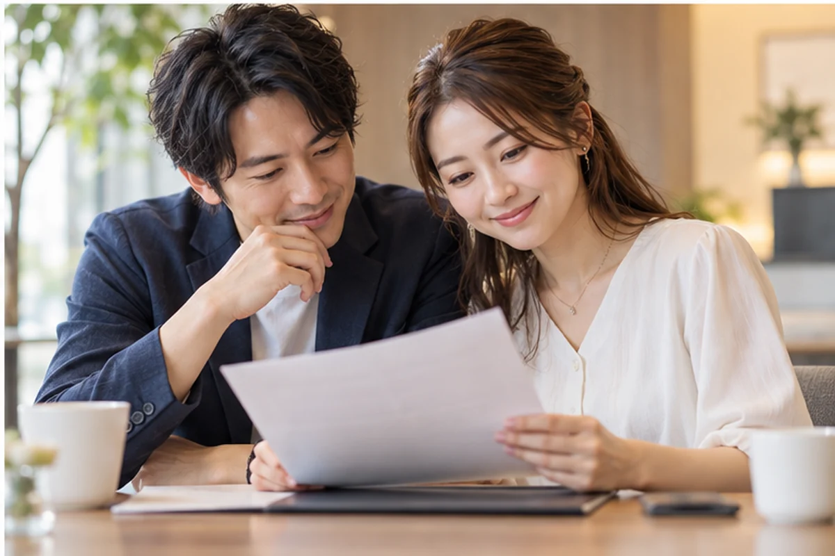 結婚相談所の比較結果を整理する二人